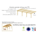 Pergola ou carport bois adossée d'une superficie de 16m2.-LCT