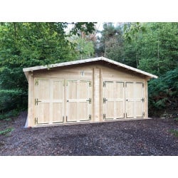 Double garage en bois 'une suoerficie de plus de 36m2