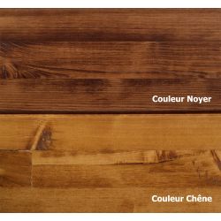 Table basse de salon de 1x0.6m couleur noyer en bois et socle acier