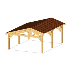 Carport bois douglas de 32..5m² de fabrication française-CPBF