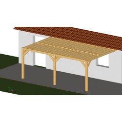 Carport en bois douglas de fabrication moisées d'une surface de 24m2