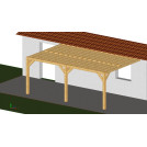 Carport en bois douglas de fabrication moisées d'une surface de 24m2