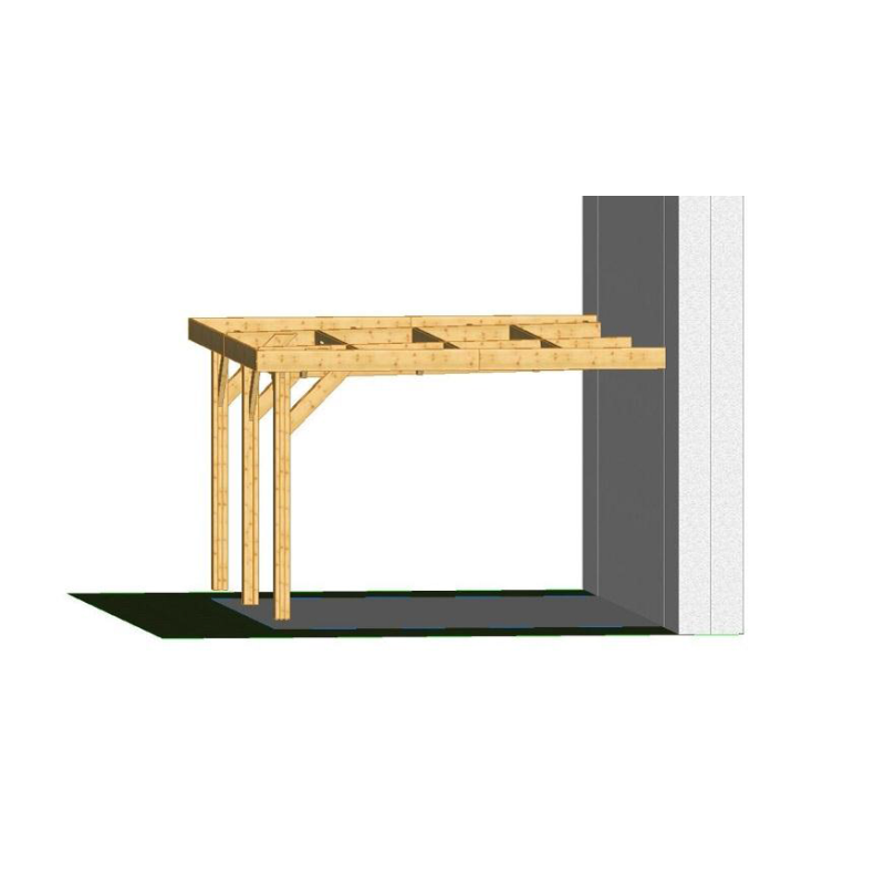 Ossature en bois douglas de 28m² adossée et en toit plat