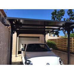 Carport voiture aluminium toit plat 3x5m