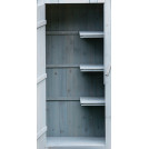Armoire cabine de rangement lasurée équipée de 3 étagères