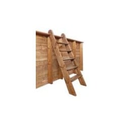 Piscine en bois de 18m2 avec un escalier bois -DURAPIN