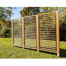 Panneau clôture avec vantelles mobiles et orientables   et poteau(x)