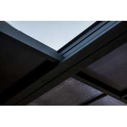 Toit terrasse aluminium 3x4m avec toit amovible gris anthracite