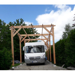 Abri pour camping car en bois 5.5x6.5m
